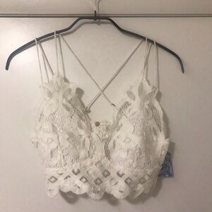 Free People Adella Lace Bralette - White